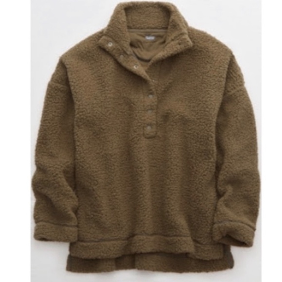 Aerie Cloud Oversized Sherpa—Size Medium, Green, Women’s - Picture 4 of 4